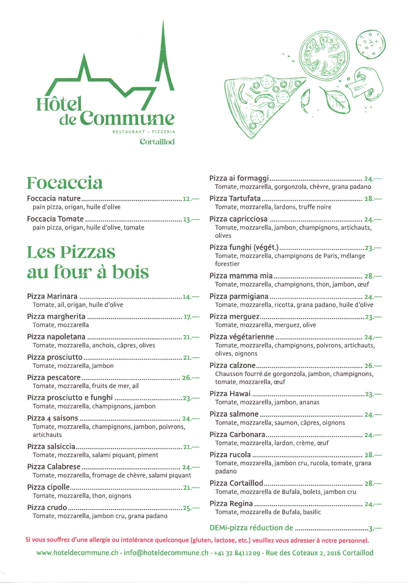 Pizza au feu de bois à emporter à Cortaillod